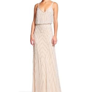 Adrianna Papell Diamond Beaded Blouson Dress
